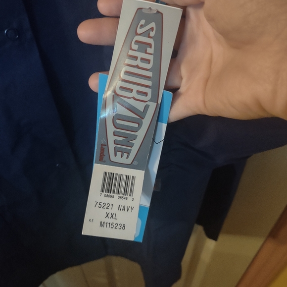 Scrub Zone Medical Nursing Long Sleeve Scrubs Classic Fit Jacket Navy Blue 2XL - Picture 5 of 6